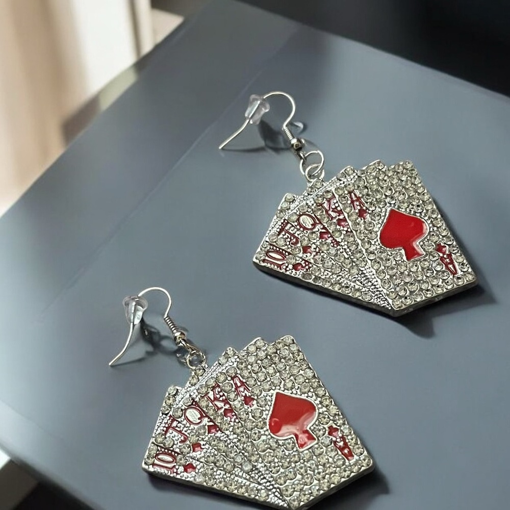 Vintage Poker Playing Cards Earrings